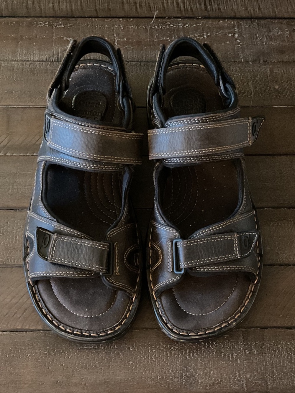 ✨ Denver Hayes Quad Comfort Leather Men’s Sandals - size 12